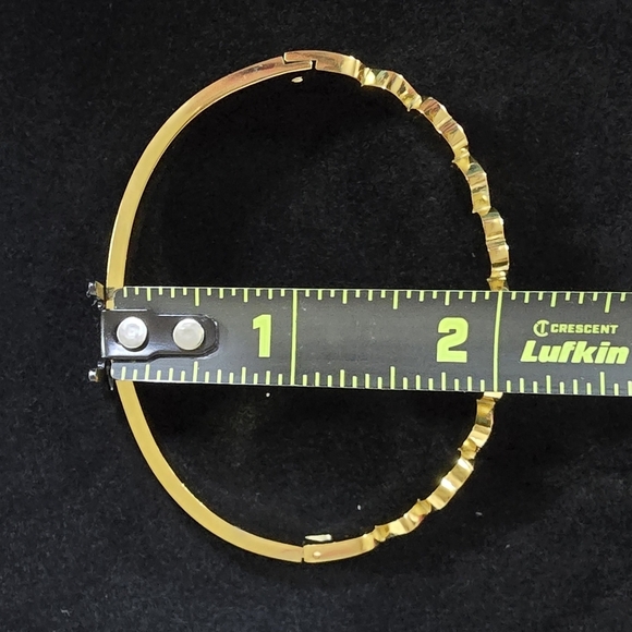 18K PLATED GOLD TITANIUM STEEL LUX INSPIRED BANGLE BRACELET - Picture 10 of 11